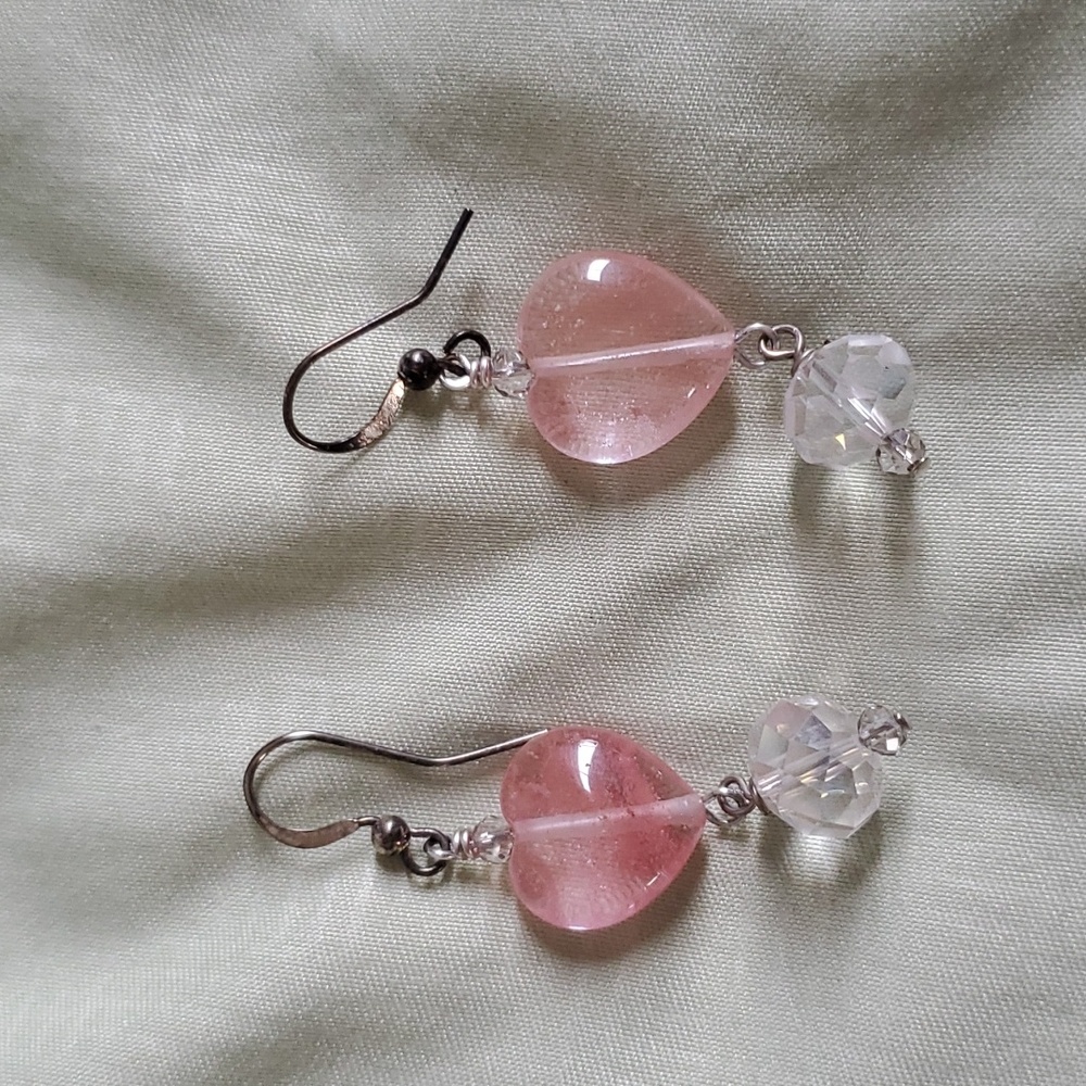 Rose quartz earrings